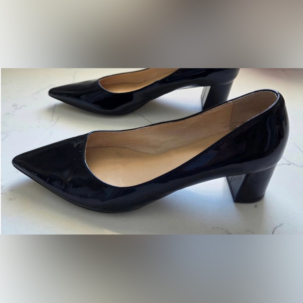 Kate Spade Black Patent Leather Block Heel